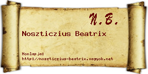 Noszticzius Beatrix névjegykártya